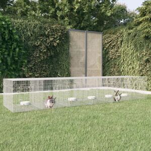 Royalton - 6-Panel Rabbit Cage 327x79x54 cm Galvanised Iron