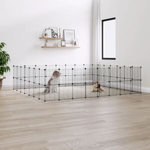 60-Panel Pet Cage with Door Black 35x35 cm Steel - Royalton