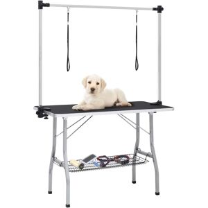 Berkfield Home - Royalton Adjustable Dog Grooming Table with 2 Loops and Basket