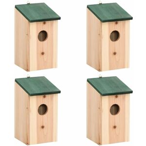 Berkfield Home - Royalton Bird Houses 4 pcs Wood 12x12x22 cm