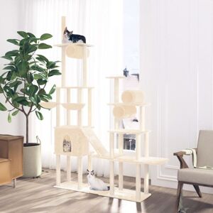 BERKFIELD HOME Royalton Cat Tree with Sisal Scratching Posts Cream 279 cm