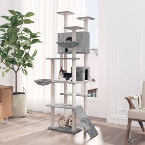 BERKFIELD HOME Royalton Cat Tree with Sisal Scratching Posts Light Grey 191 cm