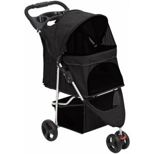 Berkfield Home - Royalton Folding Dog Stroller Black 80x46x98 cm Oxford Fabric