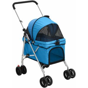 Berkfield Home - Royalton Folding Dog Stroller Blue 76x50x100 cm Oxford Fabric