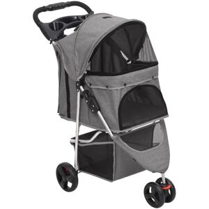 Berkfield Home - Royalton Folding Dog Stroller Grey 80x46x98 cm Oxford Fabric