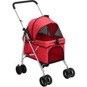 Berkfield Home - Royalton Folding Dog Stroller Red 76x50x100 cm Oxford Fabric