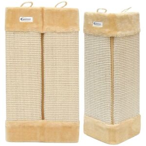 Eyepower - Scratching Board with Plush m about 55x27cm Beige Sisal Scratch Board for Inside and Outside Corners - beige