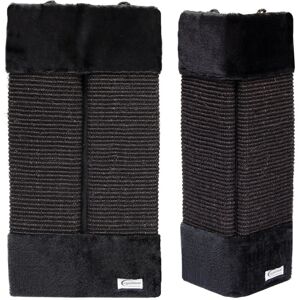 Eyepower - Scratching Board with Plush s about 50x22cm Black Sisal Scratch Board for Inside and Outside Corners - schwarz