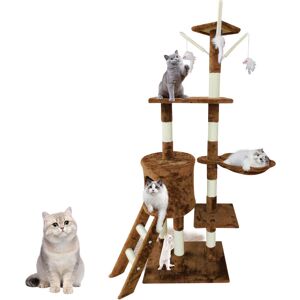 Teetok - Scratching boards,Cat Tree With Scratching Post, Hanging Toys & Ladder,Play Towers Bed