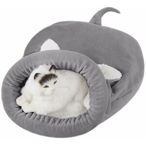 Orchidée - Semi-enclosed Foldable Portable Winter Cat Sleeping Bag (Grey)