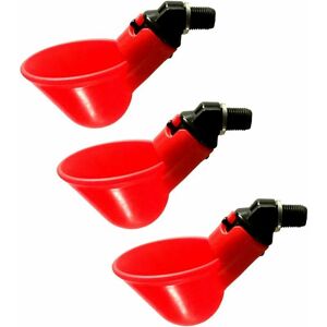 Langray - Set of 3 automatic drinkers for chicks, quails, ducks and other poultry