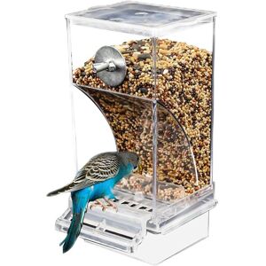 Aougo - Splash Proof Automatic Bird Feeder Bird Cage Accessories Food Container for Parakeets Canaries Cockatiels Finches