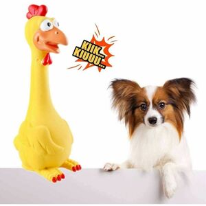 LANGRAY Squeaky Yellow Rubber Chicken, Pet Toys, Dog Toys, Chew Toys, Indestructible, Super Durable, Fun, Suitable for Large Puppies, Christmas Gifts