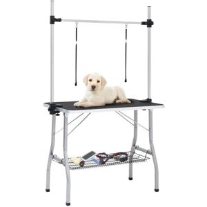 Sweiko - Adjustable Dog Grooming Table with 2 Loops and Basket FF171069UK