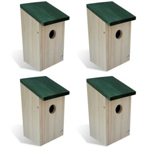 Sweiko - Bird Houses 4 pcs Wood 12x12x22 cm VDTD26336