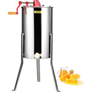 VEVOR Manual Honey Extractor, 3 Frames Honey Spinner Extractor, Stainless Steel Beekeeping Extraction, Honeycomb Drum Spinner with Lid, Apiary Centrifuge