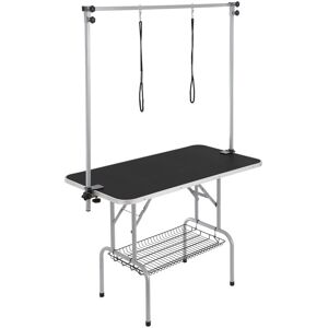 VEVOR Pet Grooming Table Two Arms with Clamp, 117cm Dog Grooming Station, Foldable Pets Grooming Stand for Medium and Small Dogs, Free Two No Sit Haunch