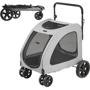 VEVOR Pet Stroller, 4 Wheels Dog Stroller Rotate with Brakes, 160lbs Weight Capacity, Puppy Stroller with Breathable Mesh Windows and Height-Adjustable