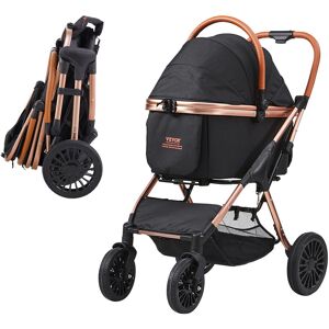 VEVOR Pet Stroller, 4 Wheels Dog Stroller Rotate with Brakes, 66 lbs Weight Capacity, Puppy Stroller with Detachable Carrier, Storage Basket and Pet Pad,