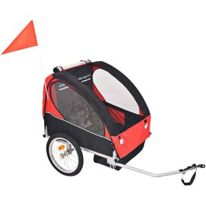 Bike Trailer Red and Black 30 kg Vidaxl Black