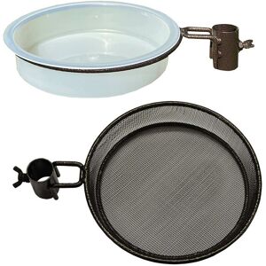 Selections - Water Dish, Mesh Seed Dish & Bracket Set for Metal Bird Feeding Stations