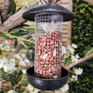 Samuel Alexander - Wild Bird Hanging Hammered Steel Black and Silver Peanut Feeder