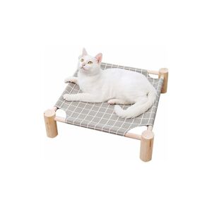 Orchidée - Elevated Cooling Bed for Wooden Cat Hammock, Detachable Portable Pet Bed (Gray Grid)