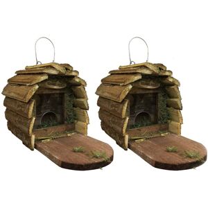 Selections - Wooden Wildlife Squirrel Feeder (Set of 2)