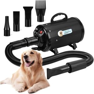 Xkiss - Dog Hair Dryer, Stepless Speed Regulation, Household Professional Pet Hair Blower, Heat Insulation, Low Noise, Suitable for Dogs, Cats and