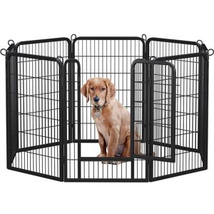 Yaheetech - 39.5' Tall Dog Playpen Panel (8 Panels), 68cm w x 100cm h x 1.5cm Thickness, Black