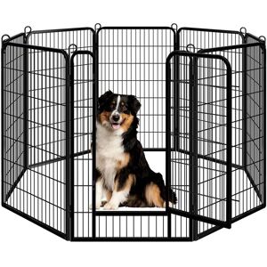 Yaheetech - 8 Panels 47.5' Tall Dog Playpen, Black