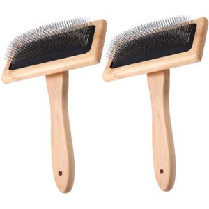 TLILY 2 PCS Wool Carders, 6.1InchX4.8Inch Large Hand Carders for Wool, Craft Felt Mixing Tool, Pet Slicker Brush