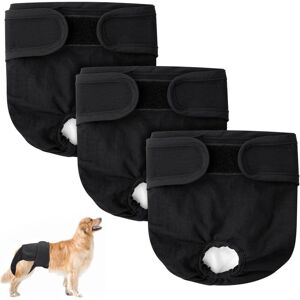 SJQKA Pack Reusable Dog Diapers, Absorbent Washable Hygienic Diapers (For Female Pets), Menstrual Incontinence Pants for Dogs, (L)