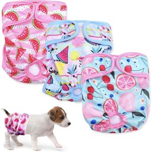 SJQKA 3-piece set of diapers for dogs and cats, washable sanitary napkins, super absorbent diapers, size M, suitable for dogs with incontinence of size