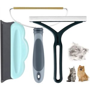 Héloise - 3Pcs Portable Double Sided Pet Hair Brush, Anti Pilling Shaver Collects Pet Hair Reusable Manual Pet Hair Remover Brush on Clothes and