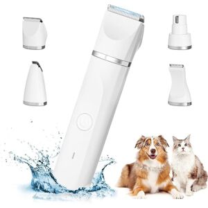 Tinor - 4 in 1 Professional Dog Clippers: Quiet Dog Clippers IPX7 Waterproof, Cordless Pet Grooming Clipper with Rechargeable usb Cable for Cat and