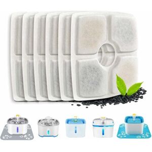 ZVD - 6 Pack Automatic Cat Fountain Filters - Replacement Water Filter for Cats & Dogs (Square)