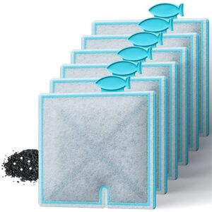 TLILY 6Pcs Suitable for Aqueon Fish Tank Aquarium Filter Replacement Activated Carbon Filter Elements(M)