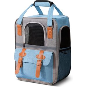 LONGZIMING Backpack for Cat Dog Carrier Bag Portable Comfortable Breathable for Small Dogs Puppy Large Cats Pet Travel Hiking Camping Carrier Backpacks Blue Blue