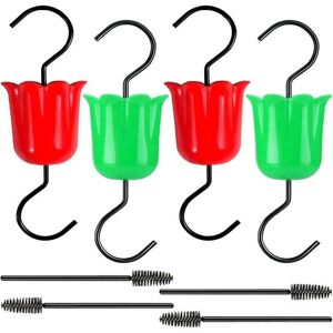 Linghhang - Bath Hummingbird Feeder Set (4 Moat Hooks, 4 Clean Brushes)