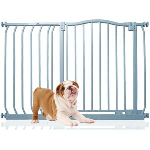 Bettacare - Curved Top Dog Gate, 107cm - 116cm, Matt Grey, Pressure Fit Pet Gate for Dog and Puppy, Pet and Dog Barrier