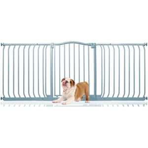 Bettacare - Curved Top Dog Gate, 179cm - 188cm, Matt Grey, Pressure Fit Pet Gate for Dog and Puppy, Pet and Dog Barrier