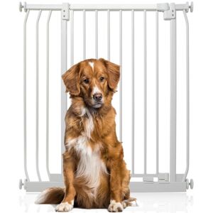 Bettacare - Extra Tall Elite Dog Gate, 80cm - 89cm, Matt White, Extra Tall 96.8cm in Height, Pressure Fit Pet Gate