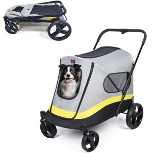 Bingo Paw - BingoPaw Portable Pet Travel Stroller Cat Dog Pushchair Trolley Foldable Puppy Jogger Carrier Large Wheels For Small Medium Large Dogs