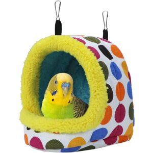 GROOFOO Bird Hanging Hammock Winter Warm Parrot Nest House Bed Plush Snuggle Pet Cave Hammock Toy for Conure Lovebird Budgie Parakeet Cockatiel Cage
