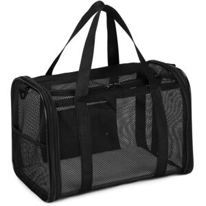 Groofoo - Breathable Mesh Pet Carrier Large-Space Cat Carrying Bag with Shoulder Strap & Removable Mat Foldable Pets Travel Carriers for Cats Dogs,