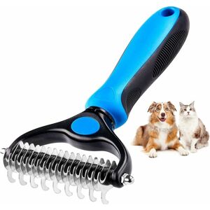 HÉLOISE Cat Brush, Dog Brush Undercoat Deshedding Brush for Dogs Double-Sided Stainless Steel Grooming Rake, Dog Cat Grooming Accessory for Detangling Hair