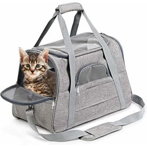 Héloise - Cat Dog Carrier Bag, Breathable Shoulder Handbag for Cat Dog Pet (Gray)