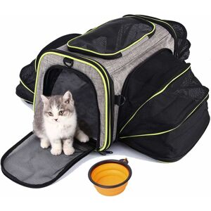 Héloise - Cat Dog Carrier Bag, Spacious 4-Way Expandable Travel Cage, Collapsible Pet Cat Crate