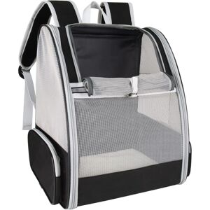 HÉLOISE Dog and Cat Carrier Bag, Spacious and Breathable Foldable Pet Mesh Backpack with Metal Structure, Stable and Comfortable Basket for Train Travel